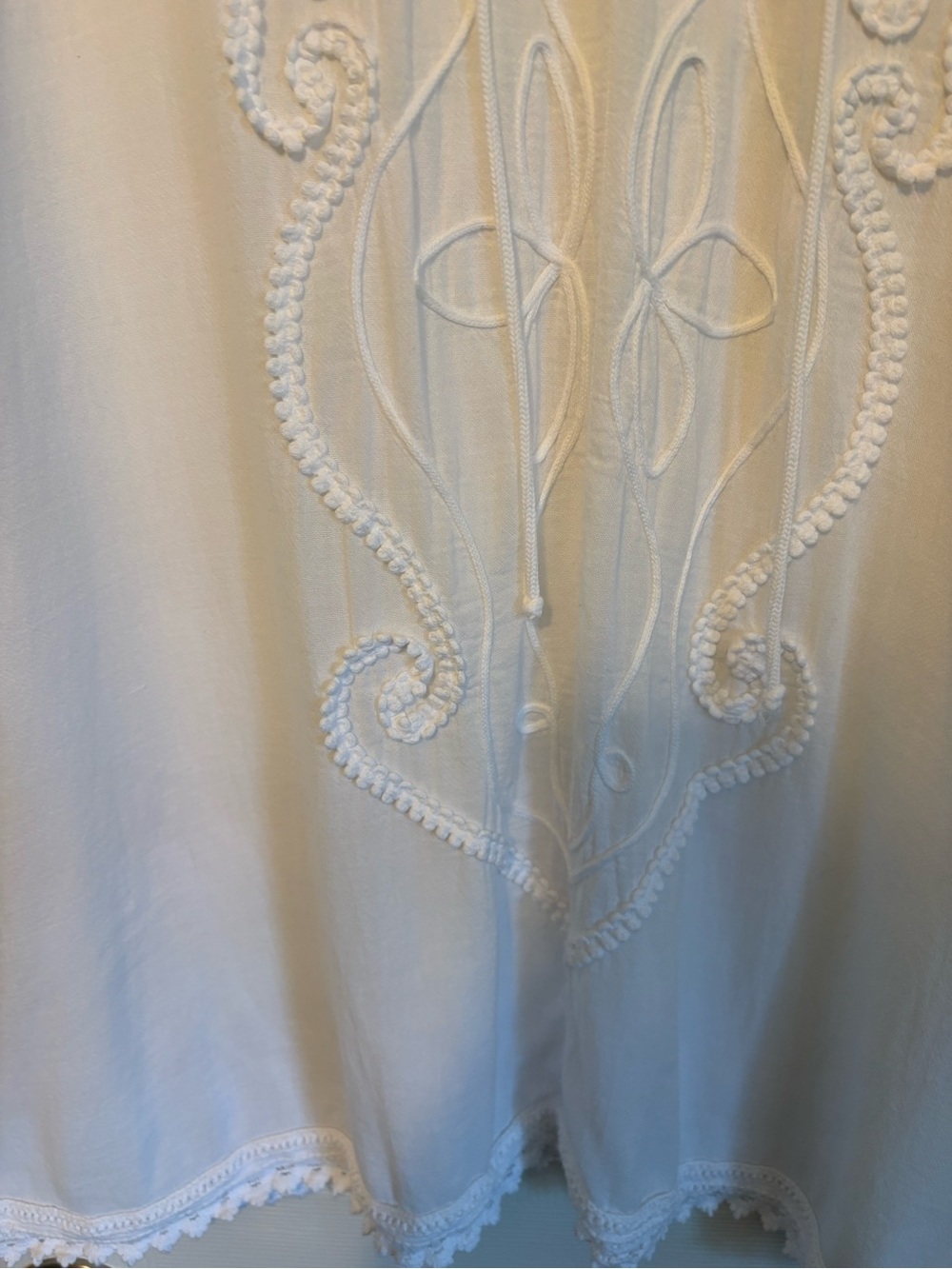 Soft Surroundings White Cotton Peasant Blouse Sz L - Picture 6 of 13